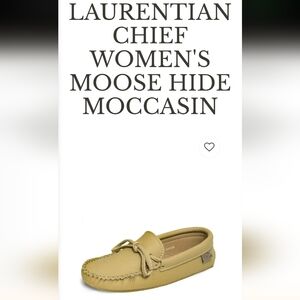 Laurentian Chief Women's Moose Hide Moccasin With Wool Lining Tan  Size 9 New!